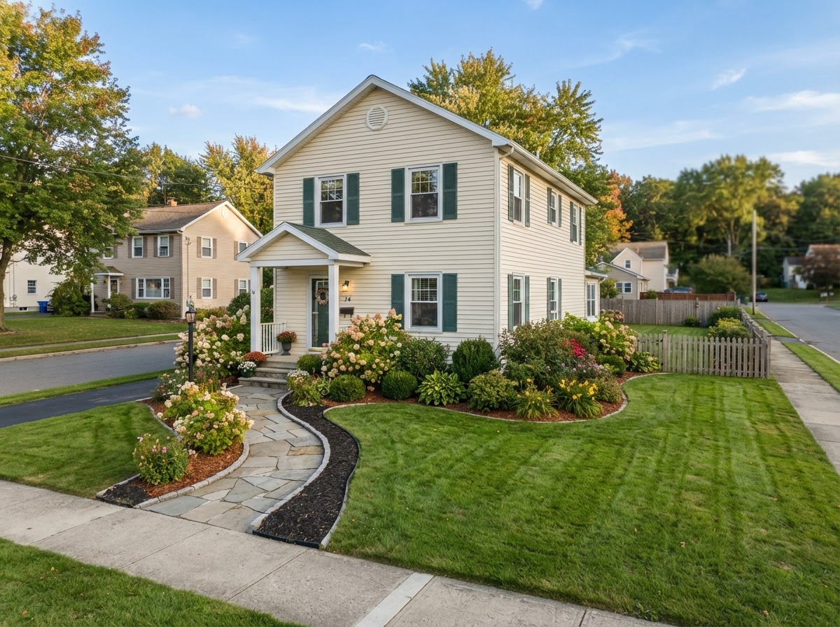 Landscape design for a residential property in North Syracuse, New York