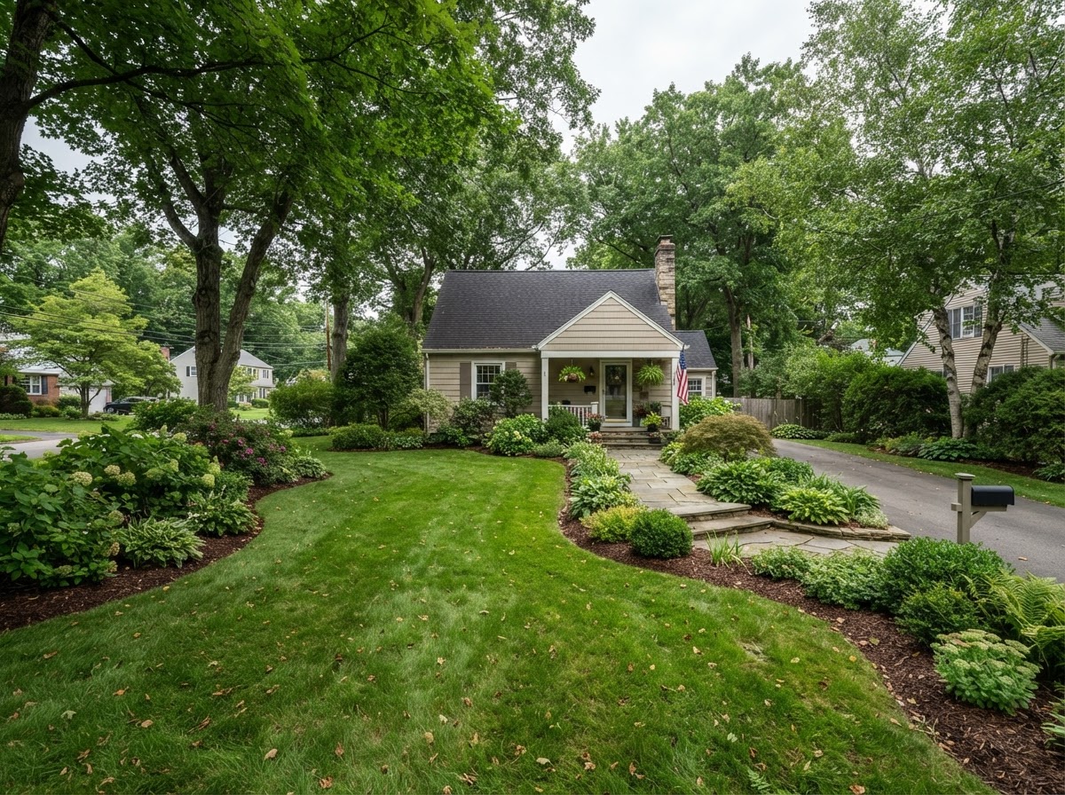 Established residential lawn and landscaping in Central New York