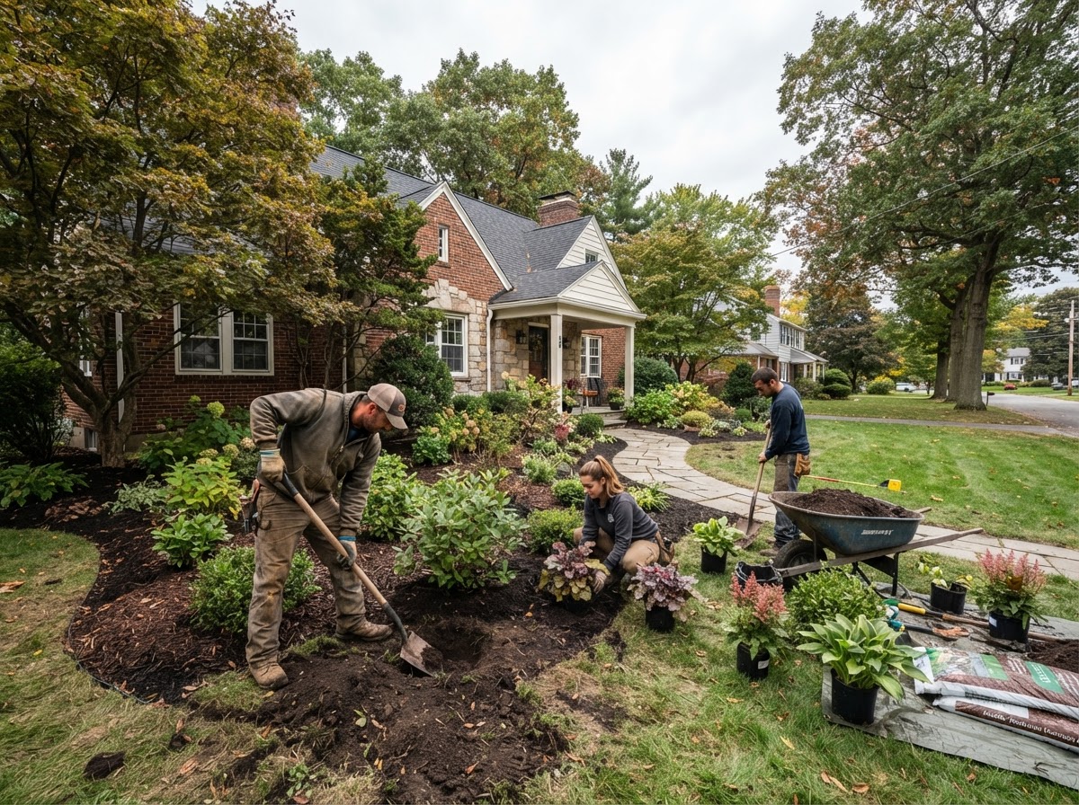 Residential landscape installation in Salina, New York