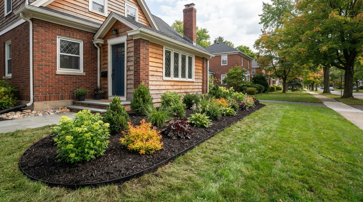 Landscape planting bed renovation at a Syracuse residential property
