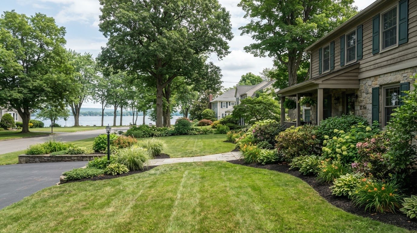 Established residential landscaping in the Liverpool area