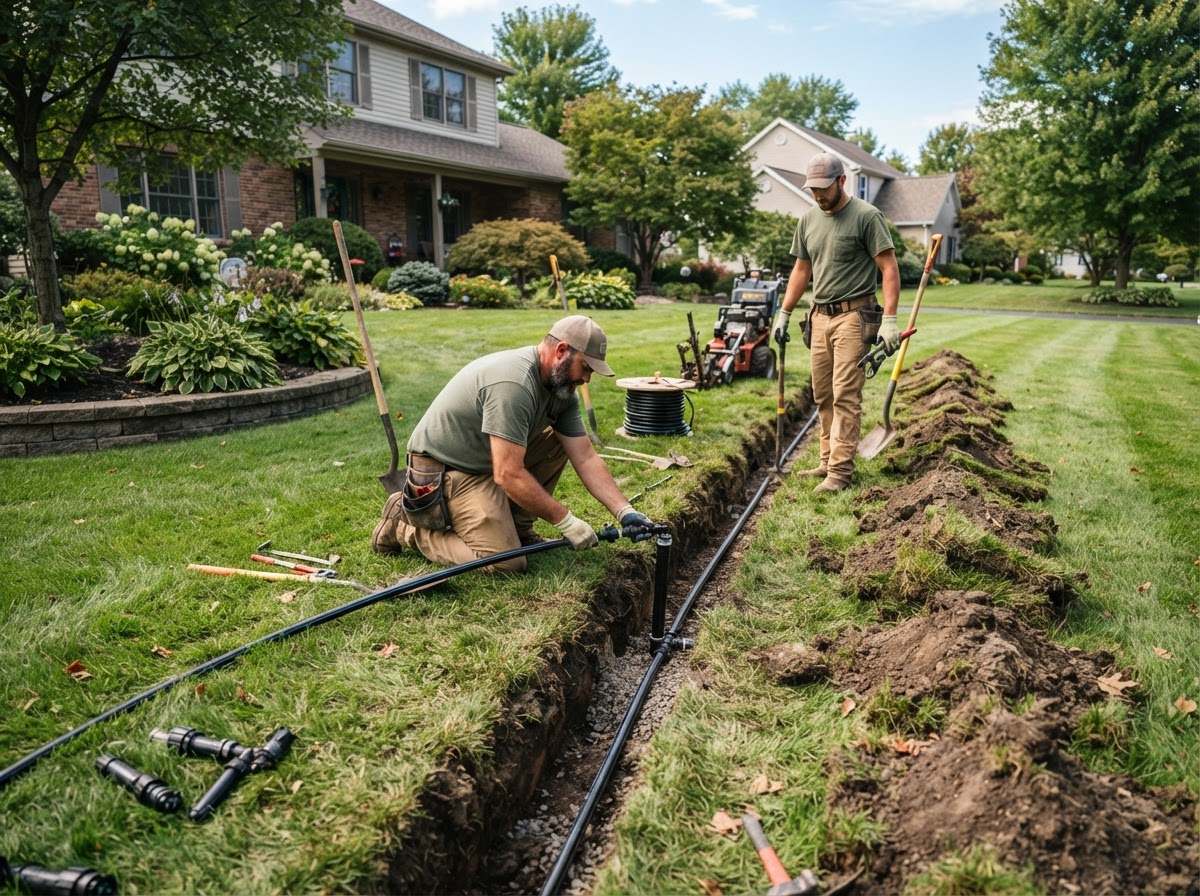 Residential irrigation system installation in Salina, New York