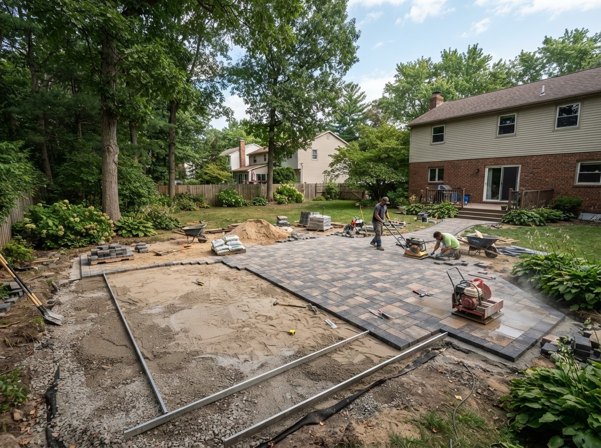Residential hardscaping and paver patio in the Salina, New York area