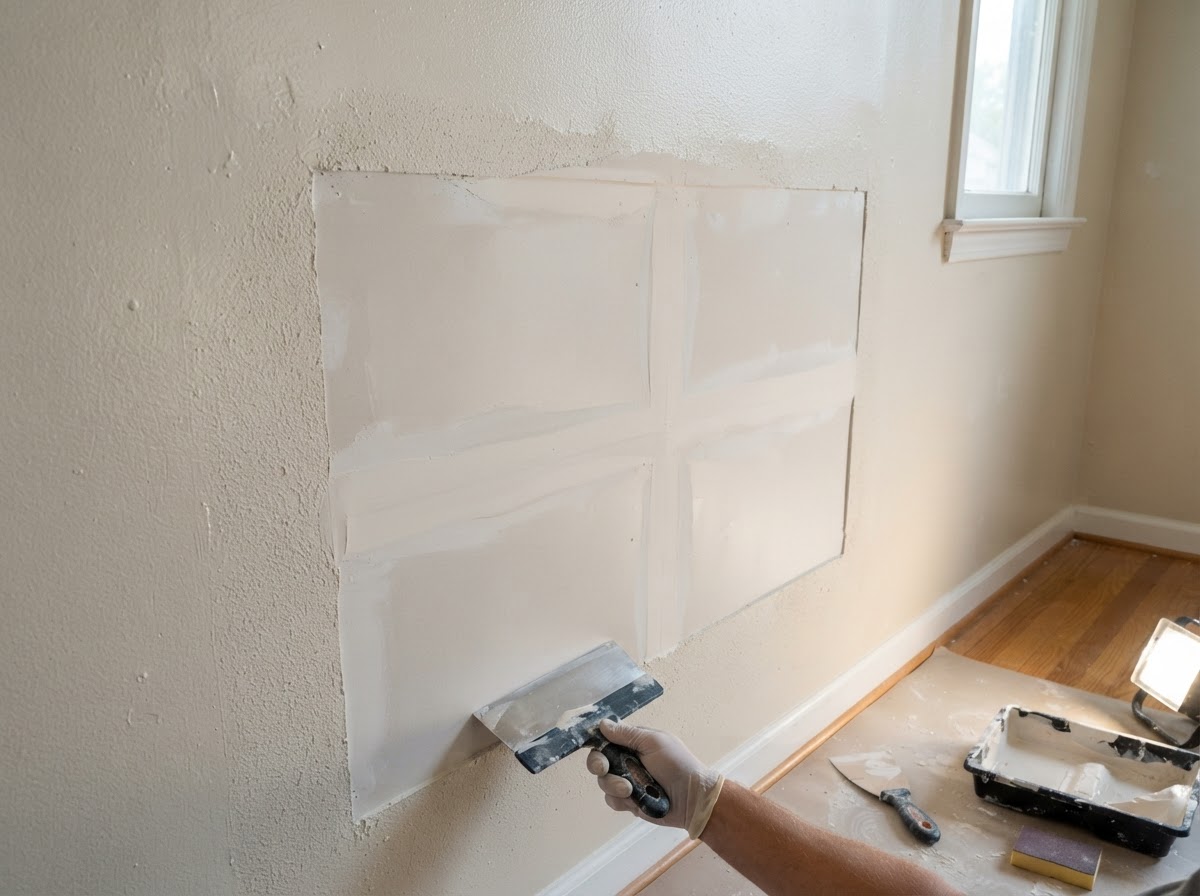 Drywall finish and texture restoration after water-damage repair