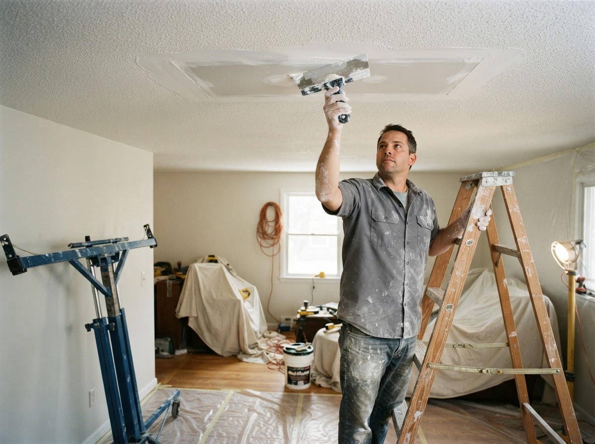 Drywall seam and corner bead repair in a Westlake Ohio home