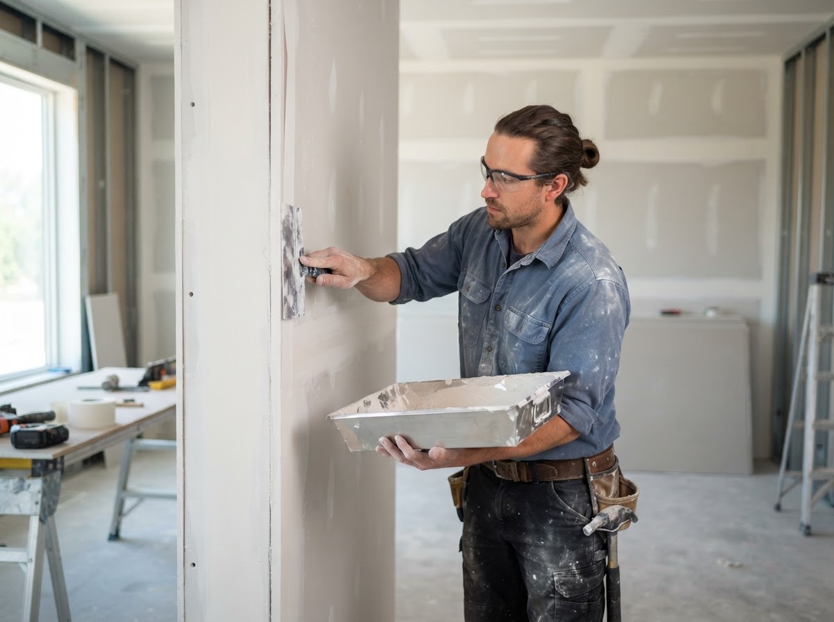 Drywall seam repair with paper joint tape and joint compound