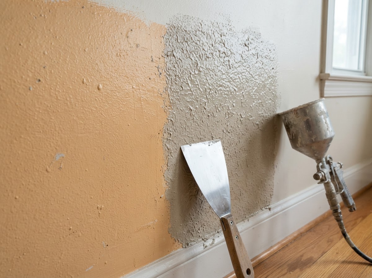 Drywall texture matching in an Elyria Ohio home