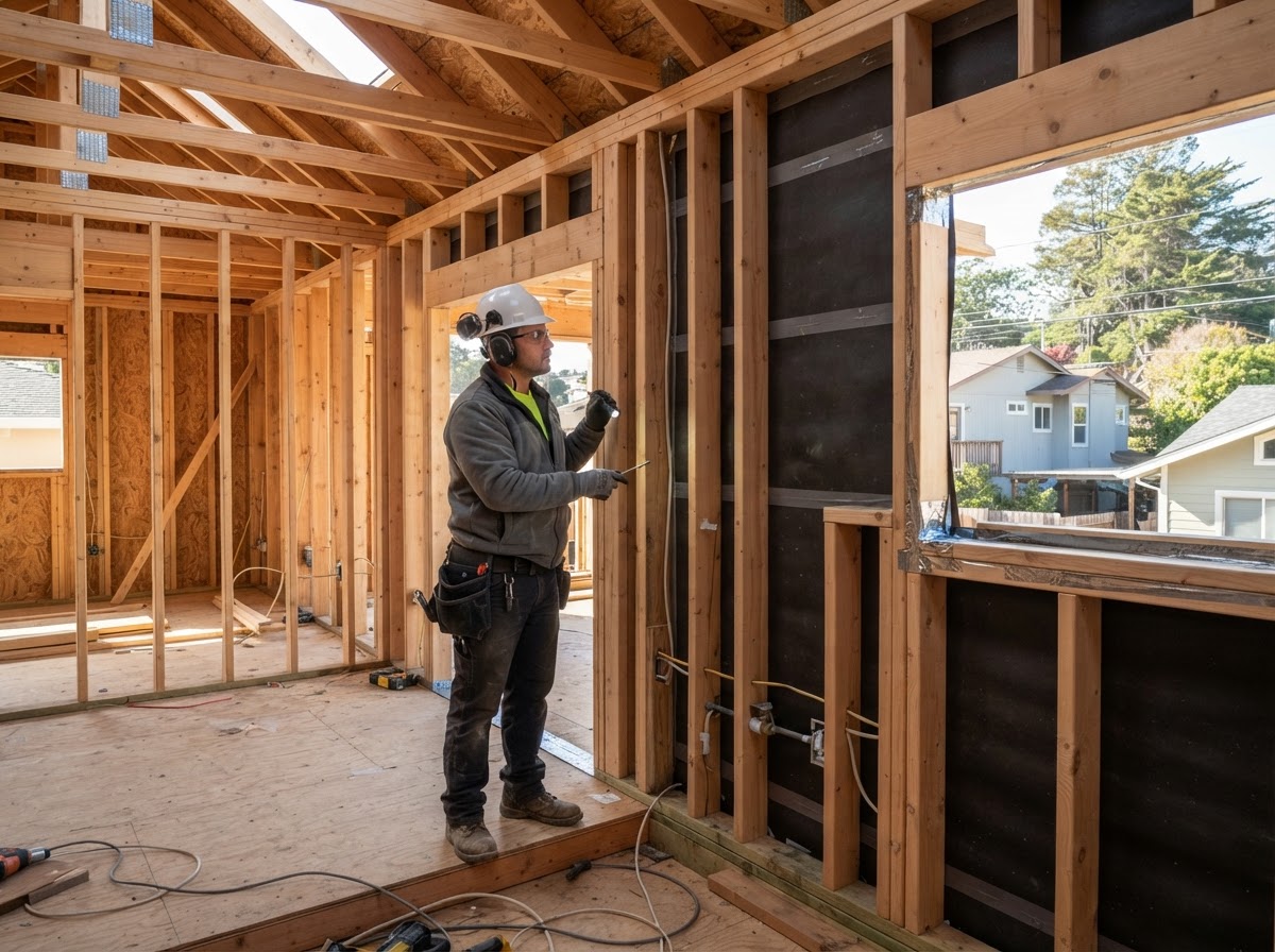Capitola residential building envelope evaluated before spray foam insulation