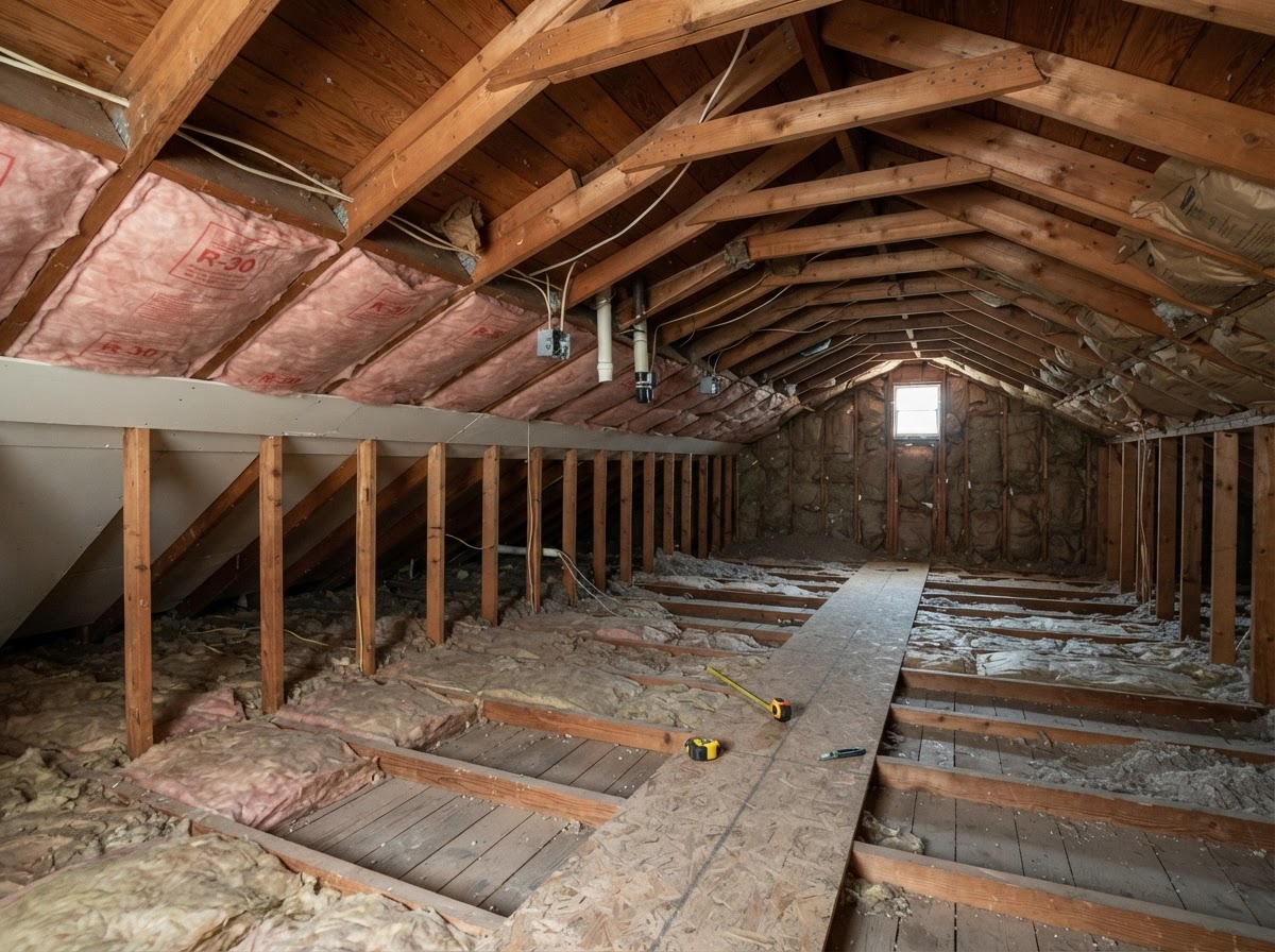 Attic floor and ceiling-plane insulation assessment in Scotts Valley