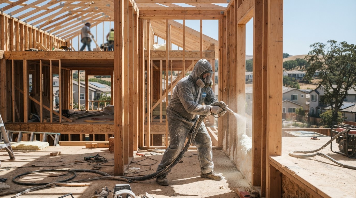 Residential spray foam insulation installation in Gilroy