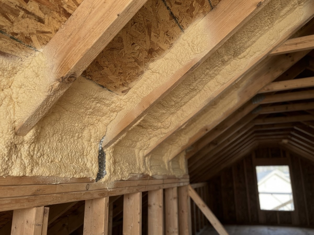 Closed-cell spray foam used in an appropriate building assembly