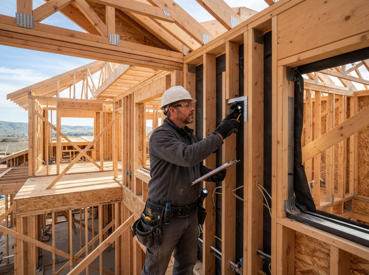 Residential building envelope assessed before spray foam in Hollister