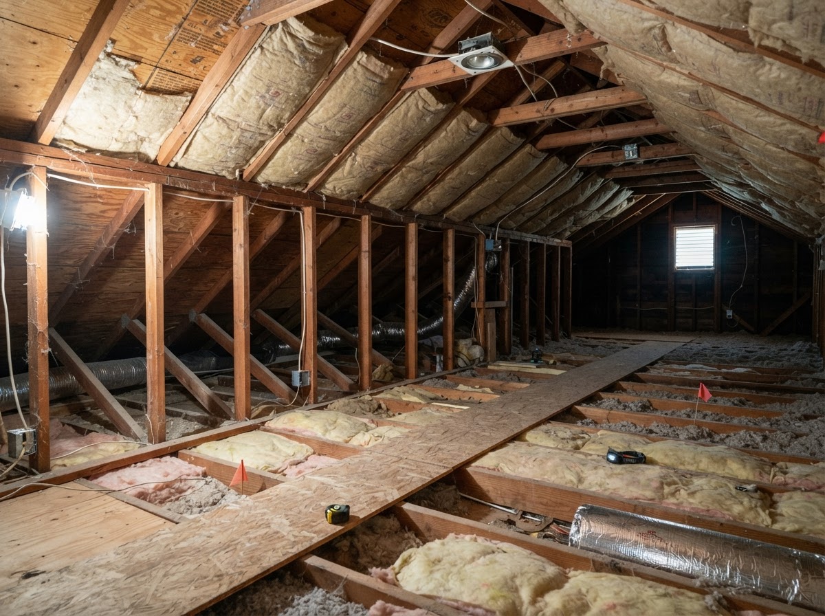 Attic floor and ceiling-plane insulation assessment in Santa Cruz