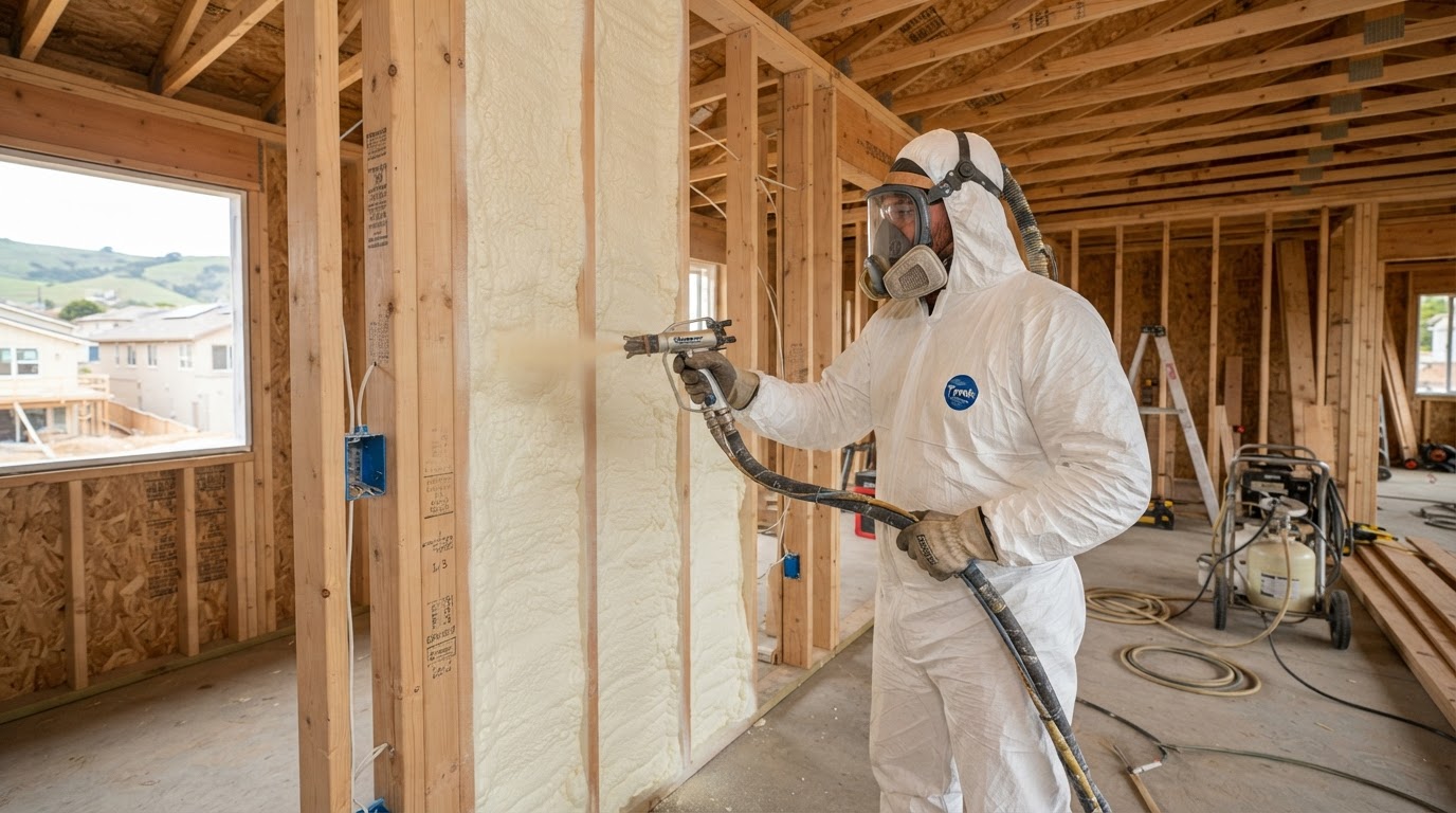 New construction spray foam insulation installation in Watsonville