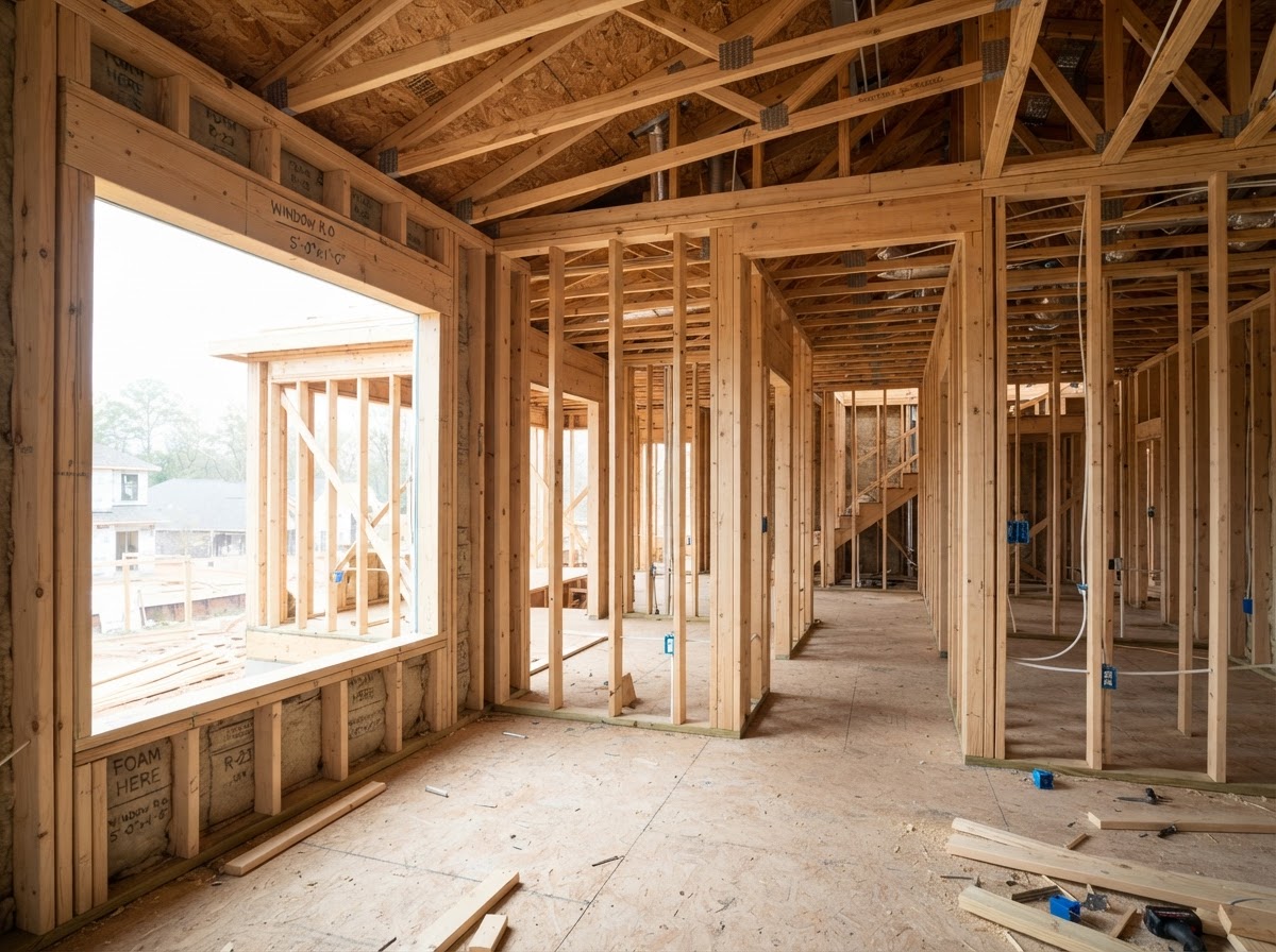 Residential open-framing insulation context in Marina