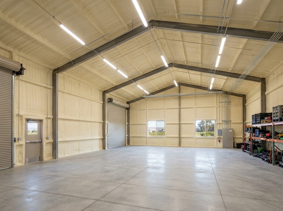 Representative insulated agricultural support building near Watsonville