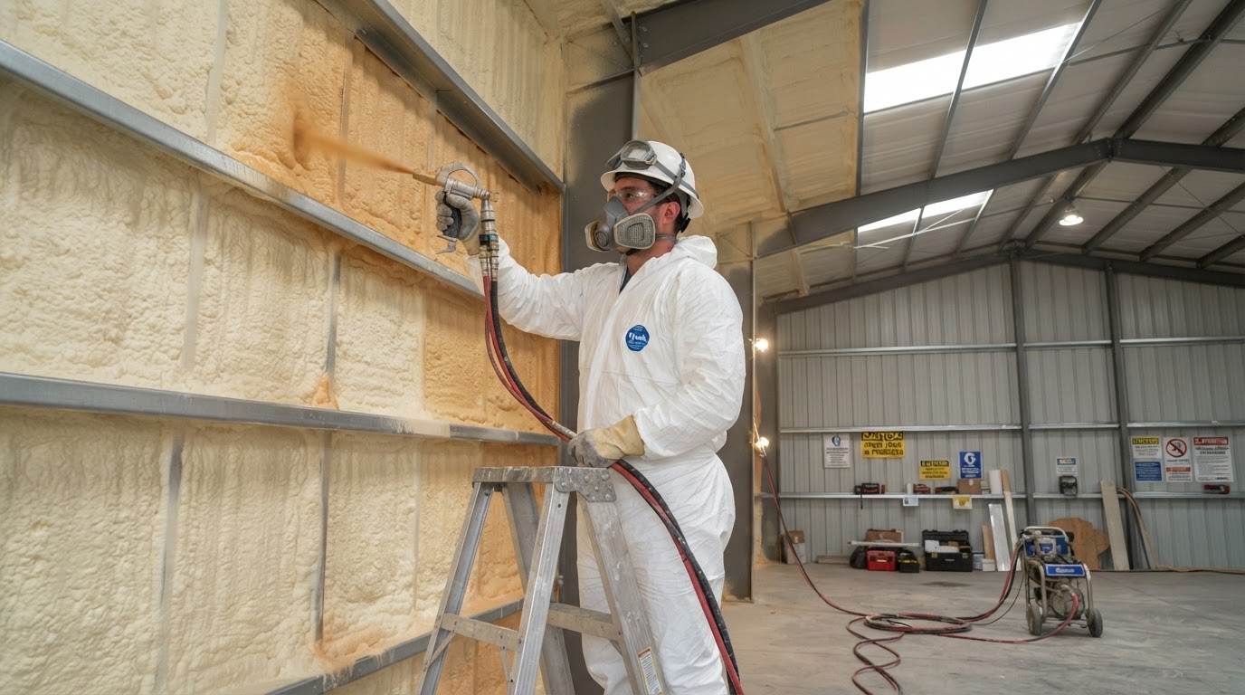 Metal building spray foam insulation installation in Watsonville