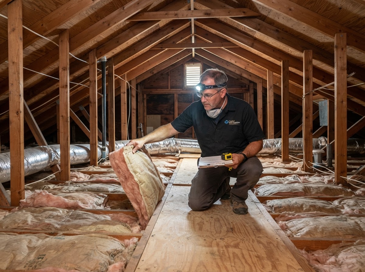 Attic floor and ceiling-plane insulation assessment in Aptos