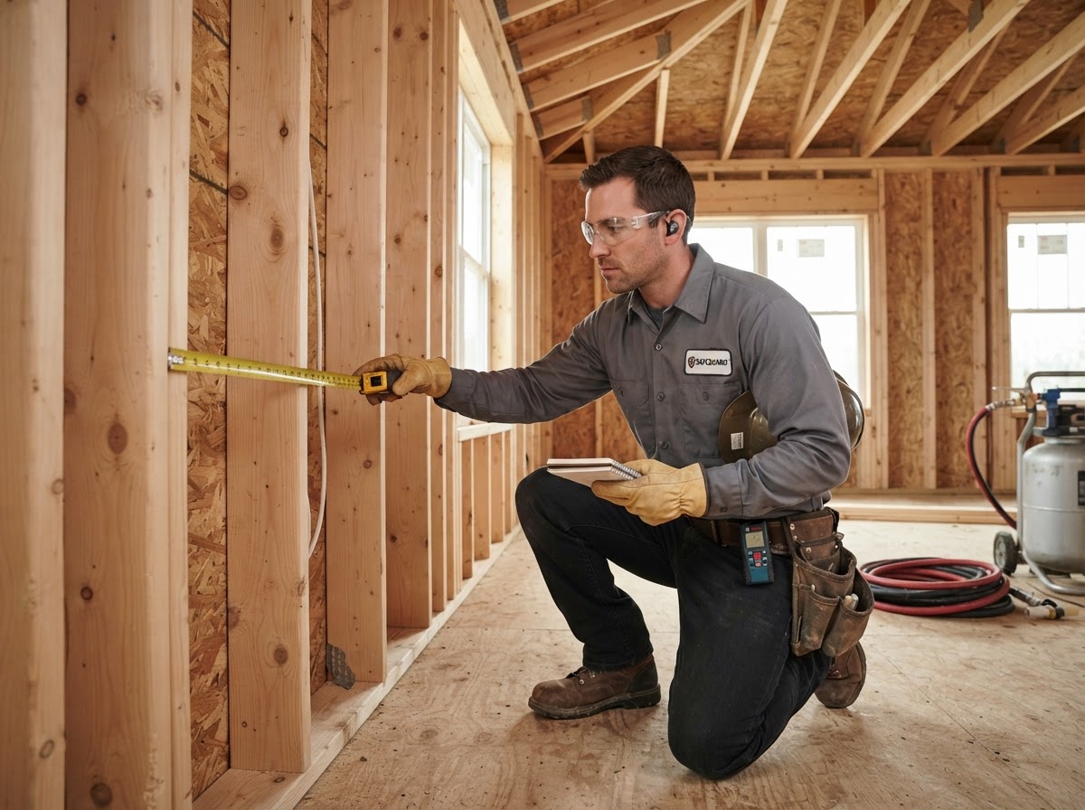 Professional insulation assessment before spray foam installation