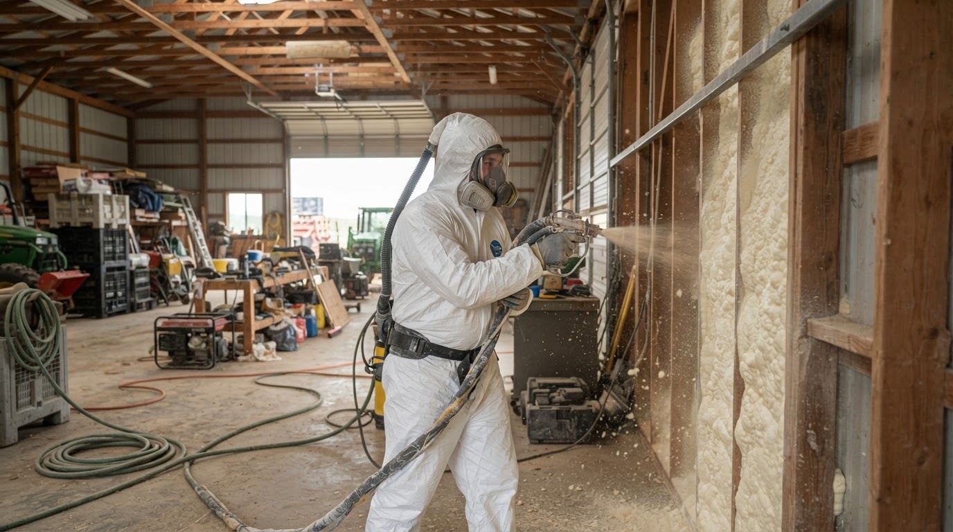 Agricultural building spray foam insulation in the Hollister area