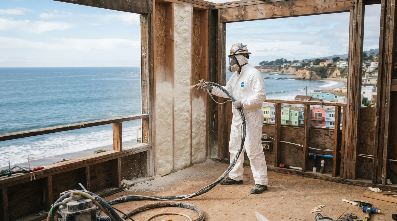 Residential spray foam insulation installation in Capitola