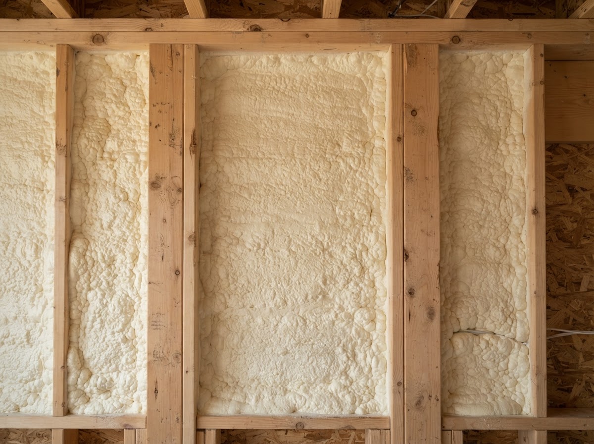 Consistent spray foam insulation coverage between framing members