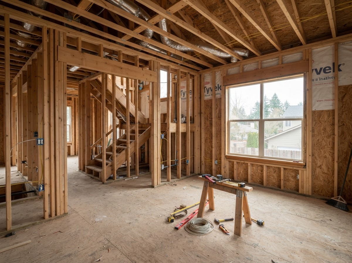 Wall and remodel framing prepared for spray foam in Scotts Valley