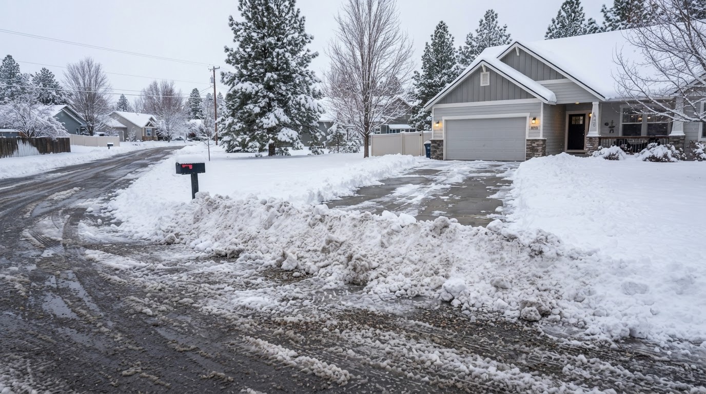 Driveway snow removal in Dalton Gardens Idaho