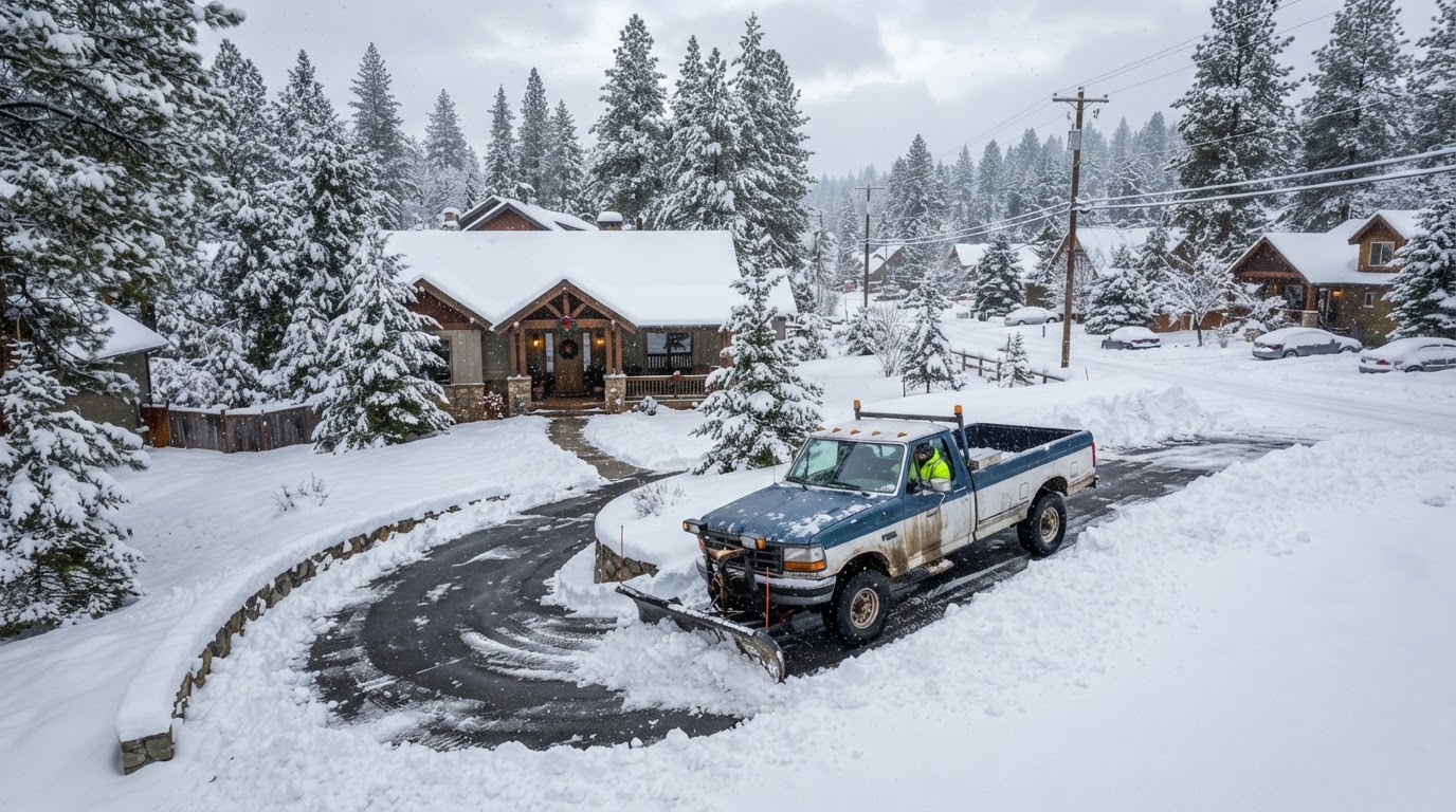 Snow removal service at a Coeur d'Alene Idaho property