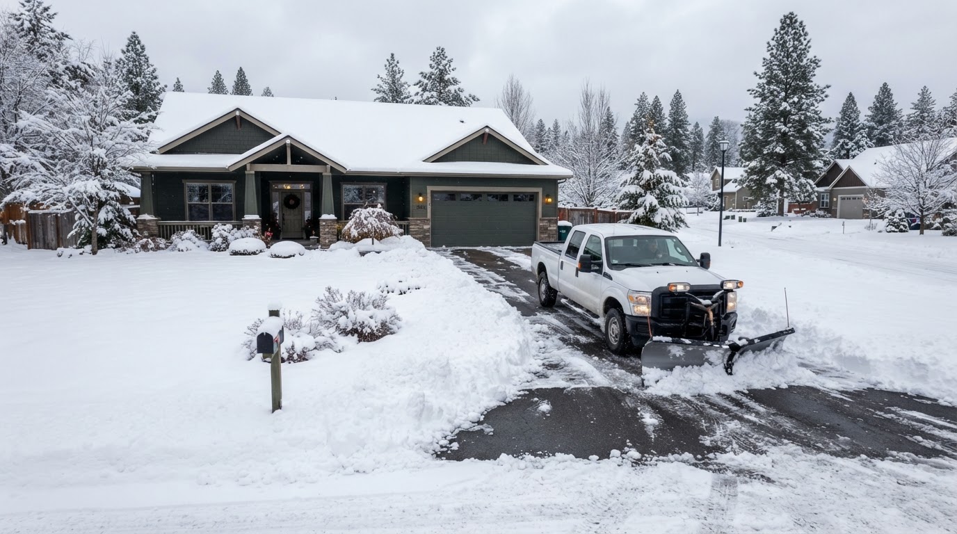 Snow removal service at a Dalton Gardens Idaho property
