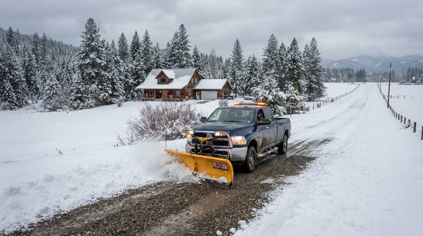 Winter property conditions in Rathdrum Idaho