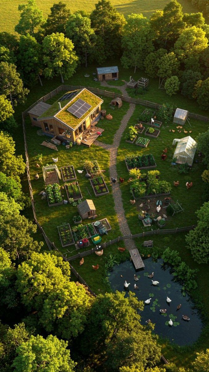 Territorio rural latinoamericano con vegetación, agua y vivienda integrada al paisaje.