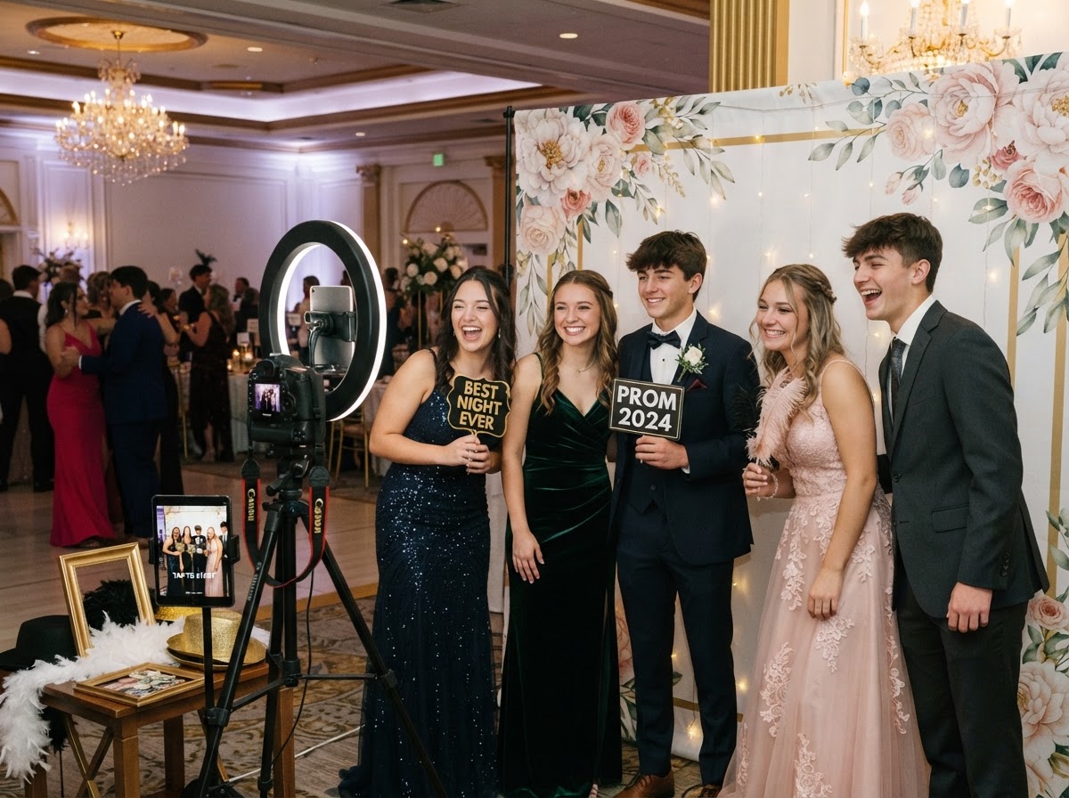 Prom photo booth rental for a formal event in Egg Harbor Township NJ.