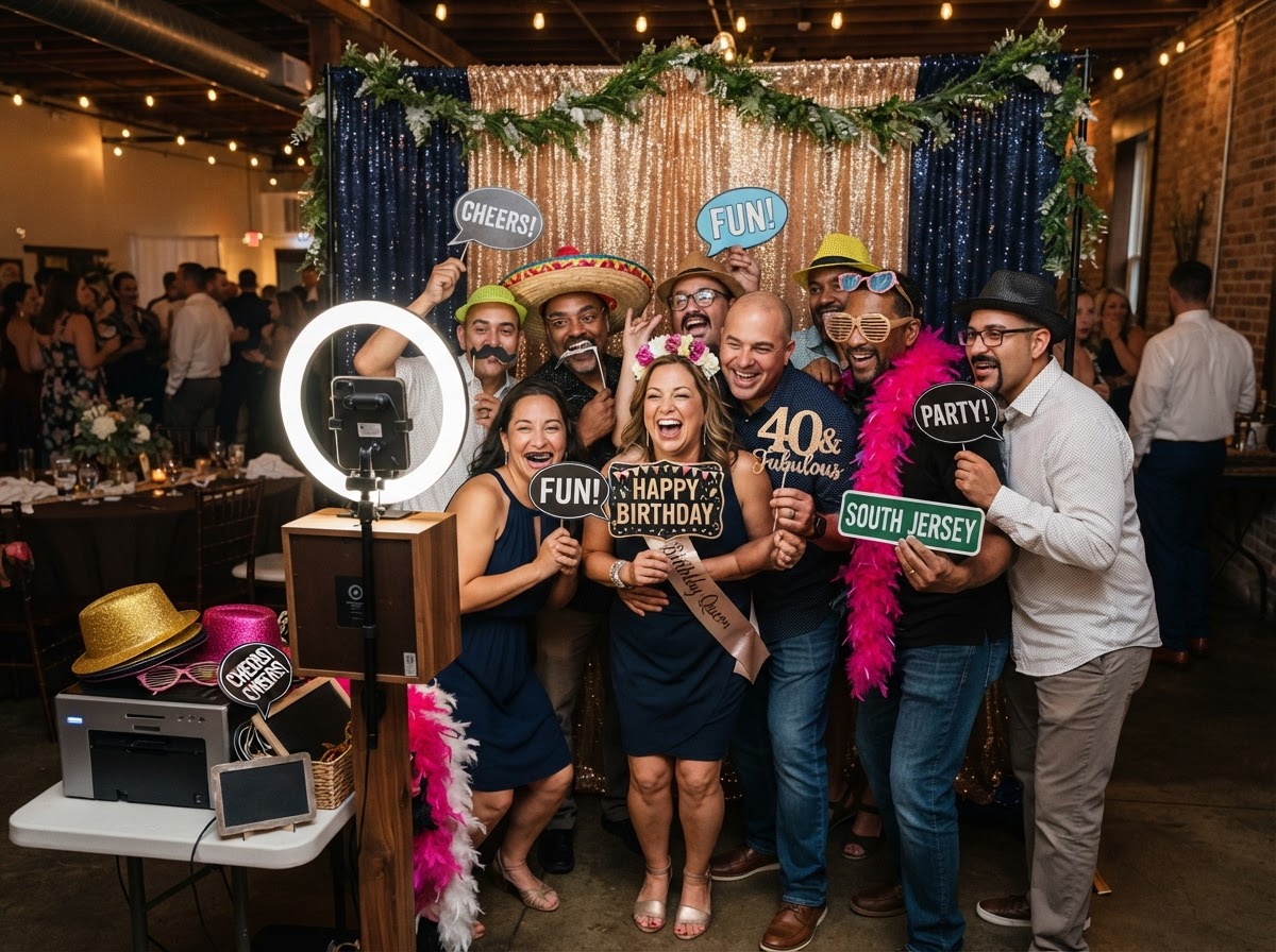 Party photo booth rental in Hammonton NJ.