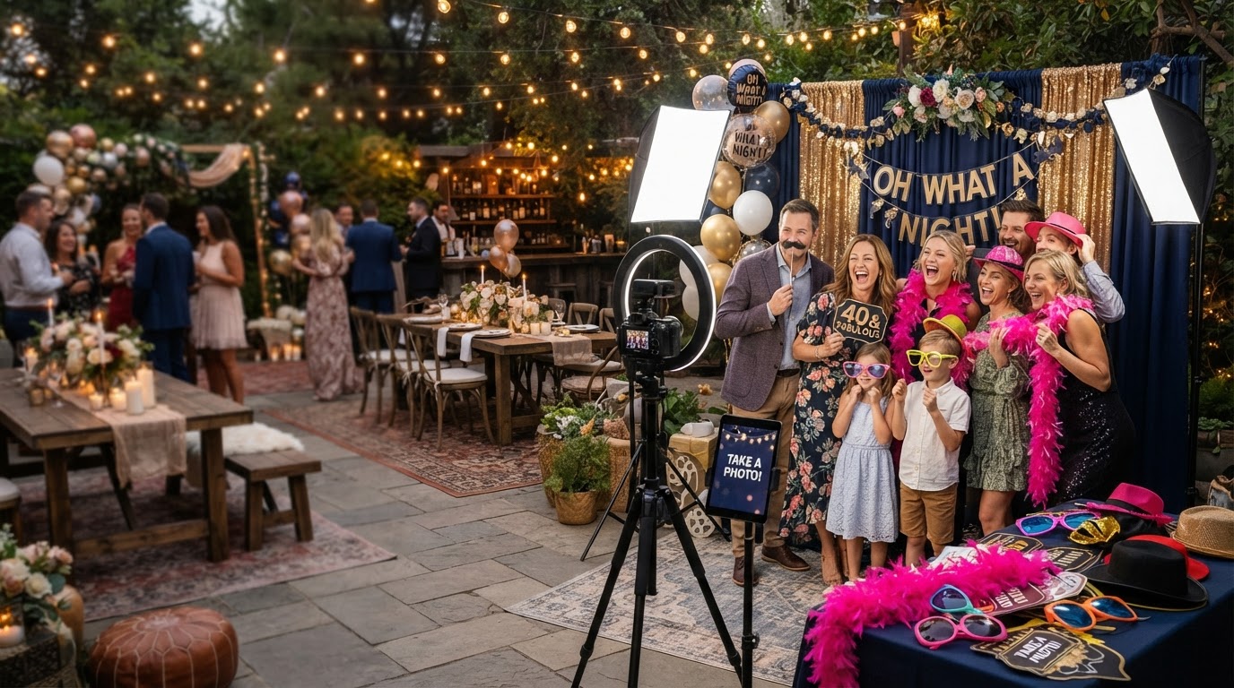 Birthday photo booth rental at a party in Egg Harbor Township NJ.