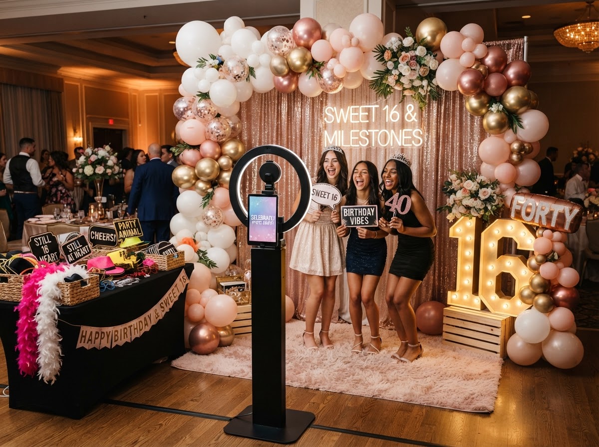 Birthday and Sweet 16 photo booth experience.