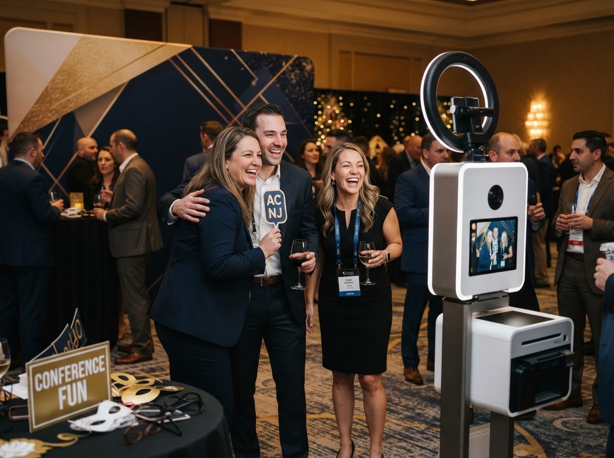 Corporate photo booth rental at an Atlantic City NJ conference event.