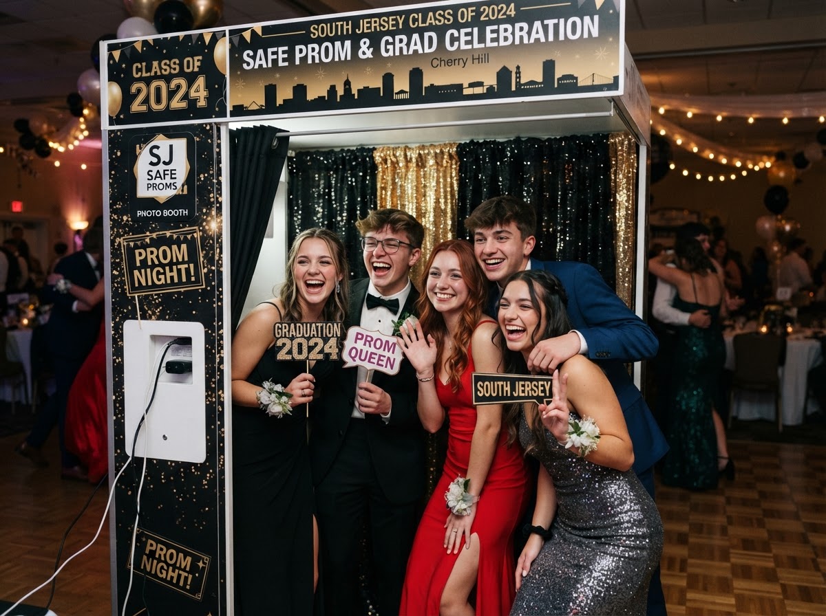 Prom and graduation photo booth setup in South Jersey.