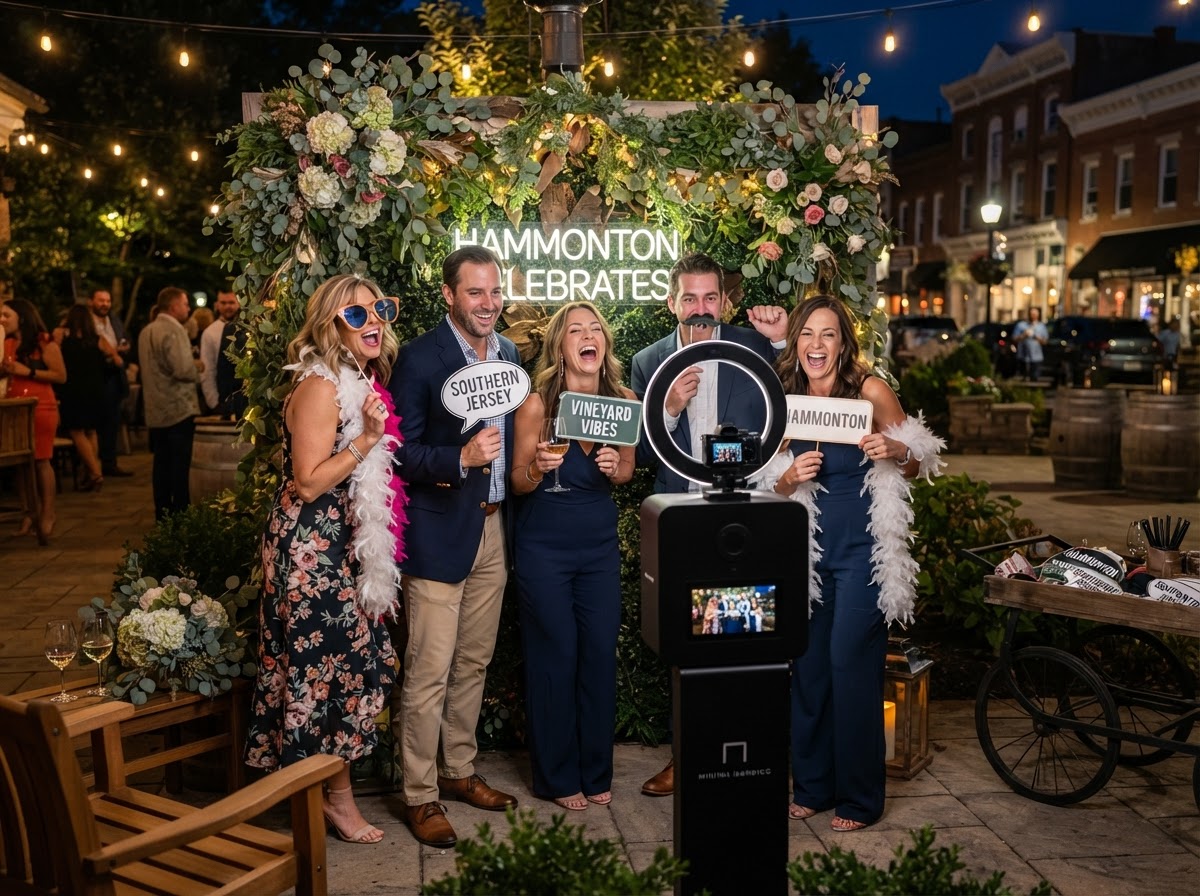 Photo booth rental at a Hammonton NJ event.