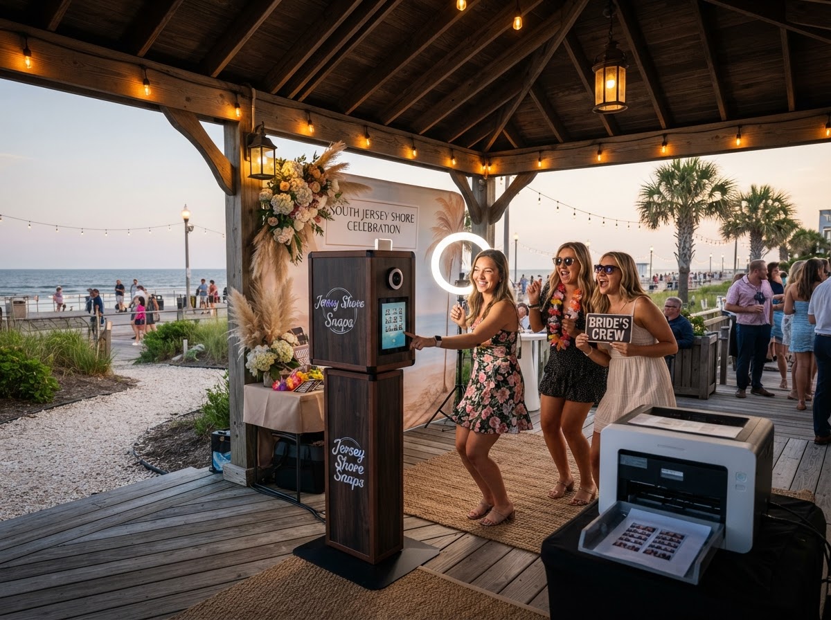 Photo booth setup for a South Jersey shore event.