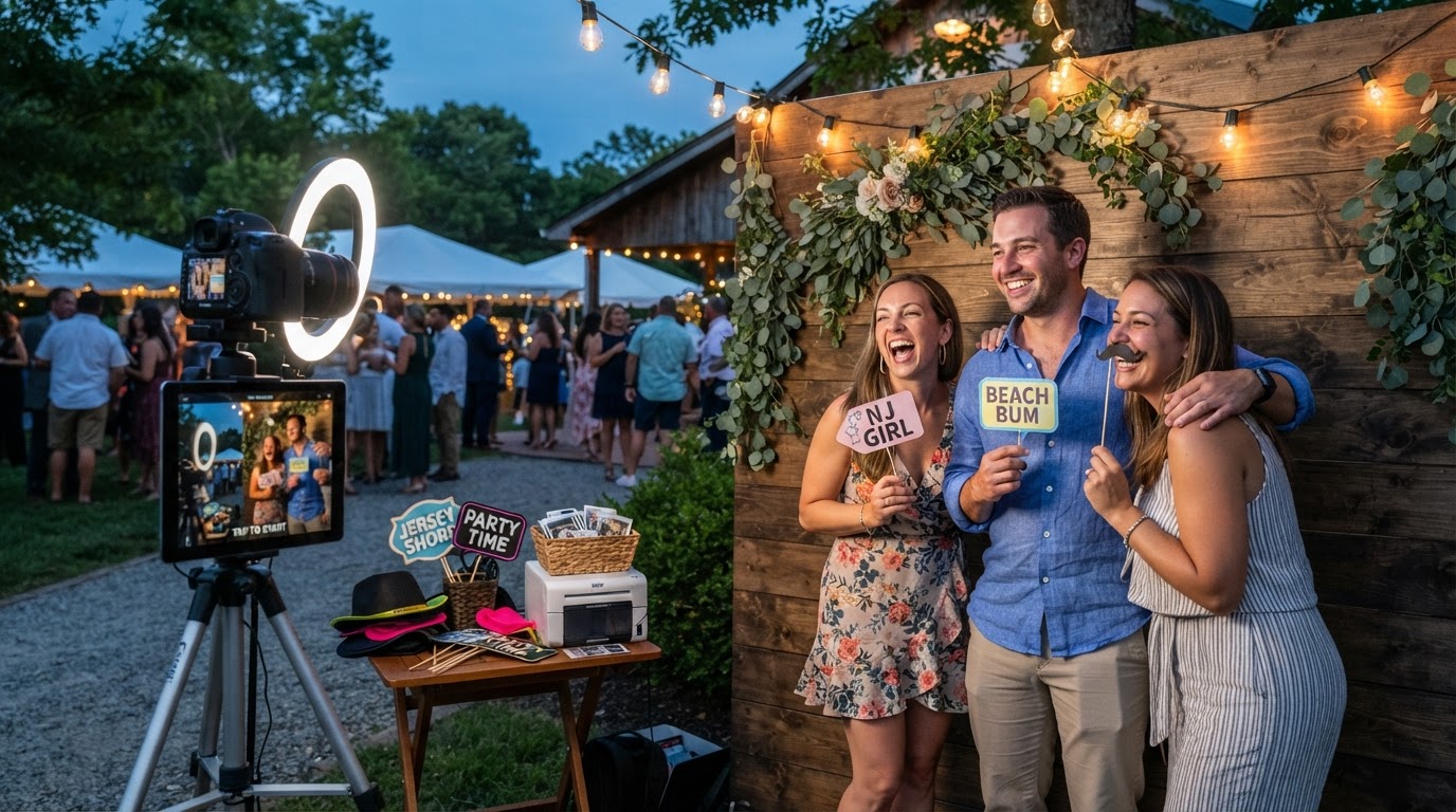 Photo booth rental setup for an event near Egg Harbor Township NJ.