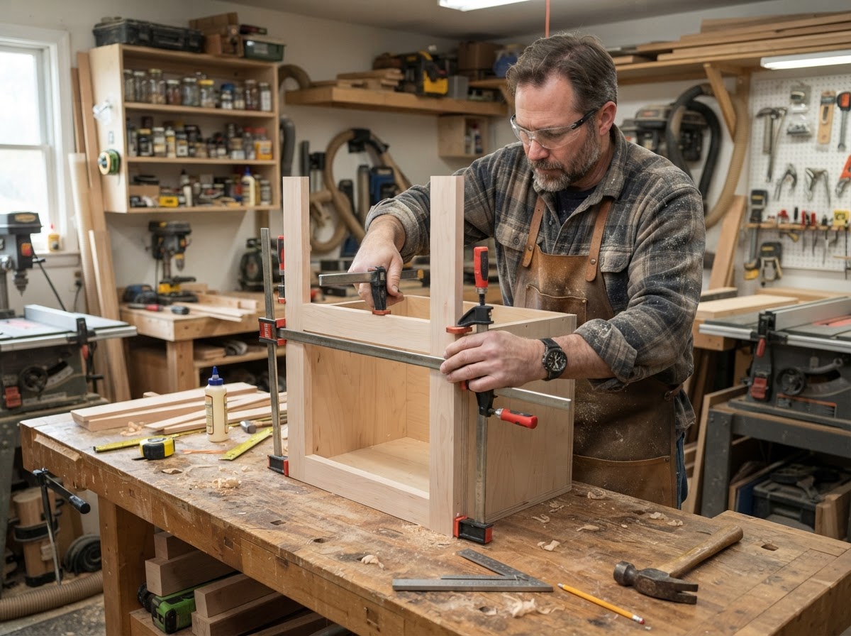 Cabinet door and drawer components with face frame construction for a Florissant cabinetry project
