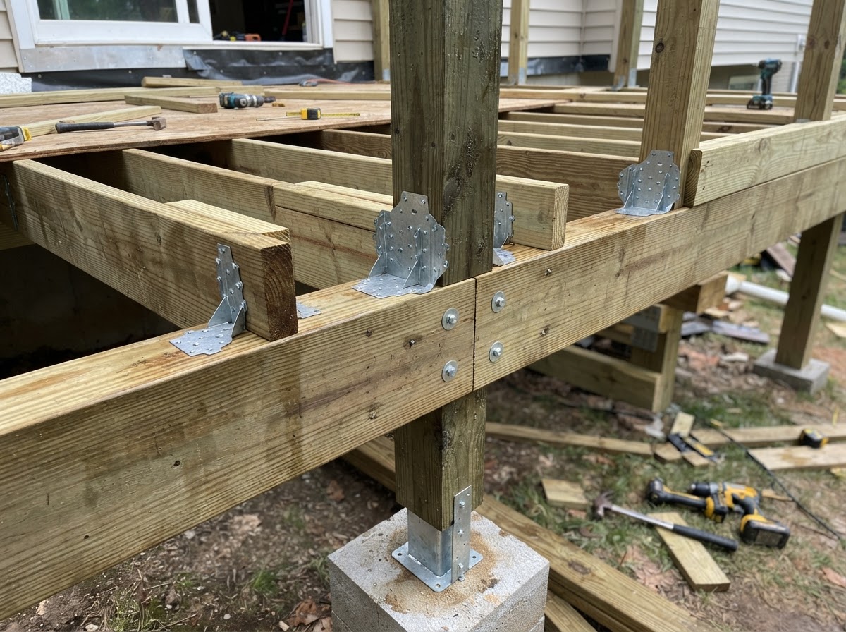 Deck rebuild with updated decking and rail material on sound framing in Hazelwood