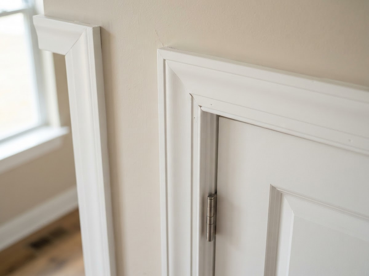 Door and window casing installation with consistent reveals in a Florissant interior