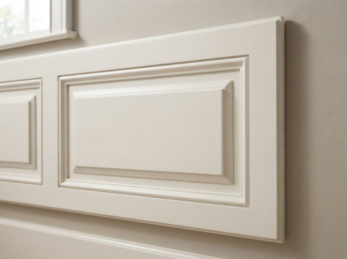 Traditional rail-and-stile wainscoting panel assembly in a Hazelwood interior