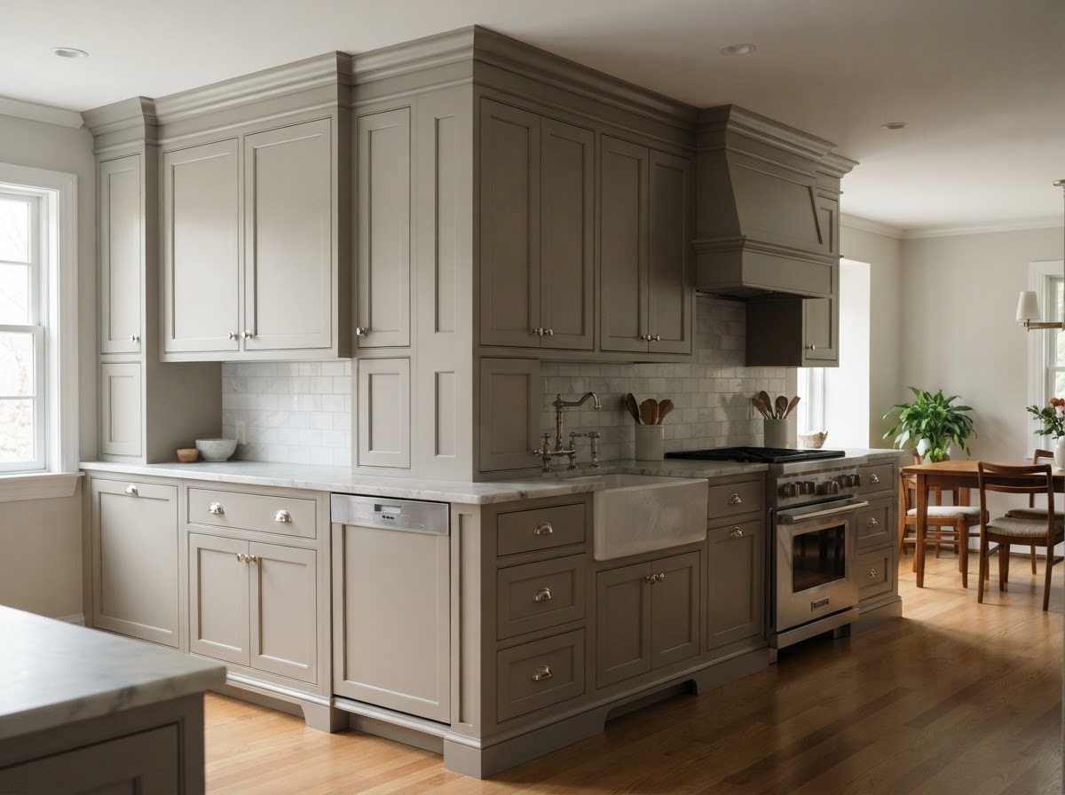 Finished custom cabinetry with consistent reveals and aligned hardware in a Florissant home