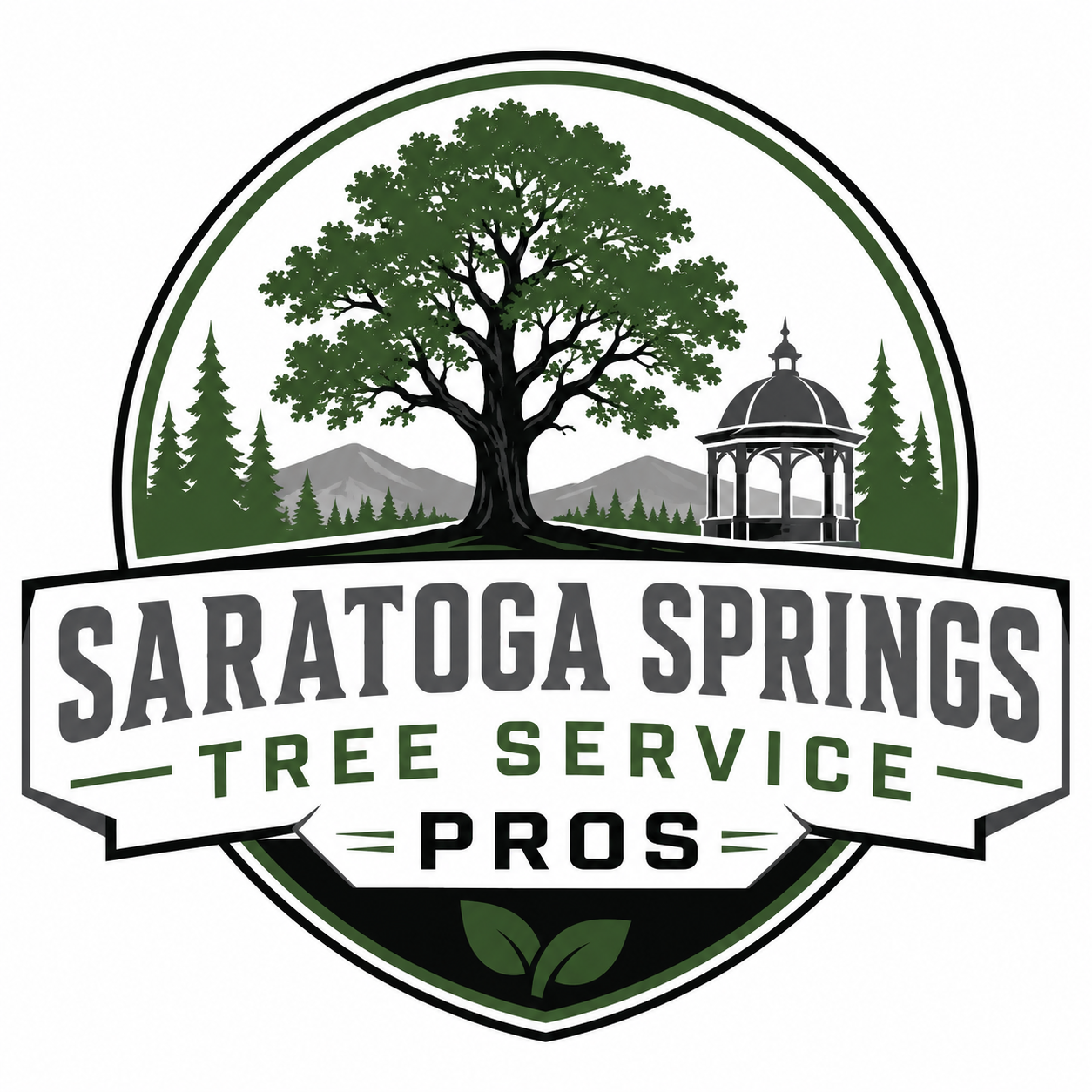 Saratoga Springs Tree Service Pros company emblem badge logo