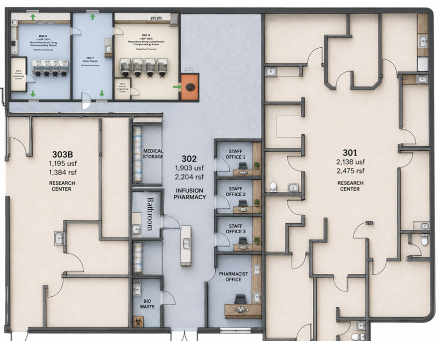 Coral Springs IV & Infusion Pharmacy architectural floor plan