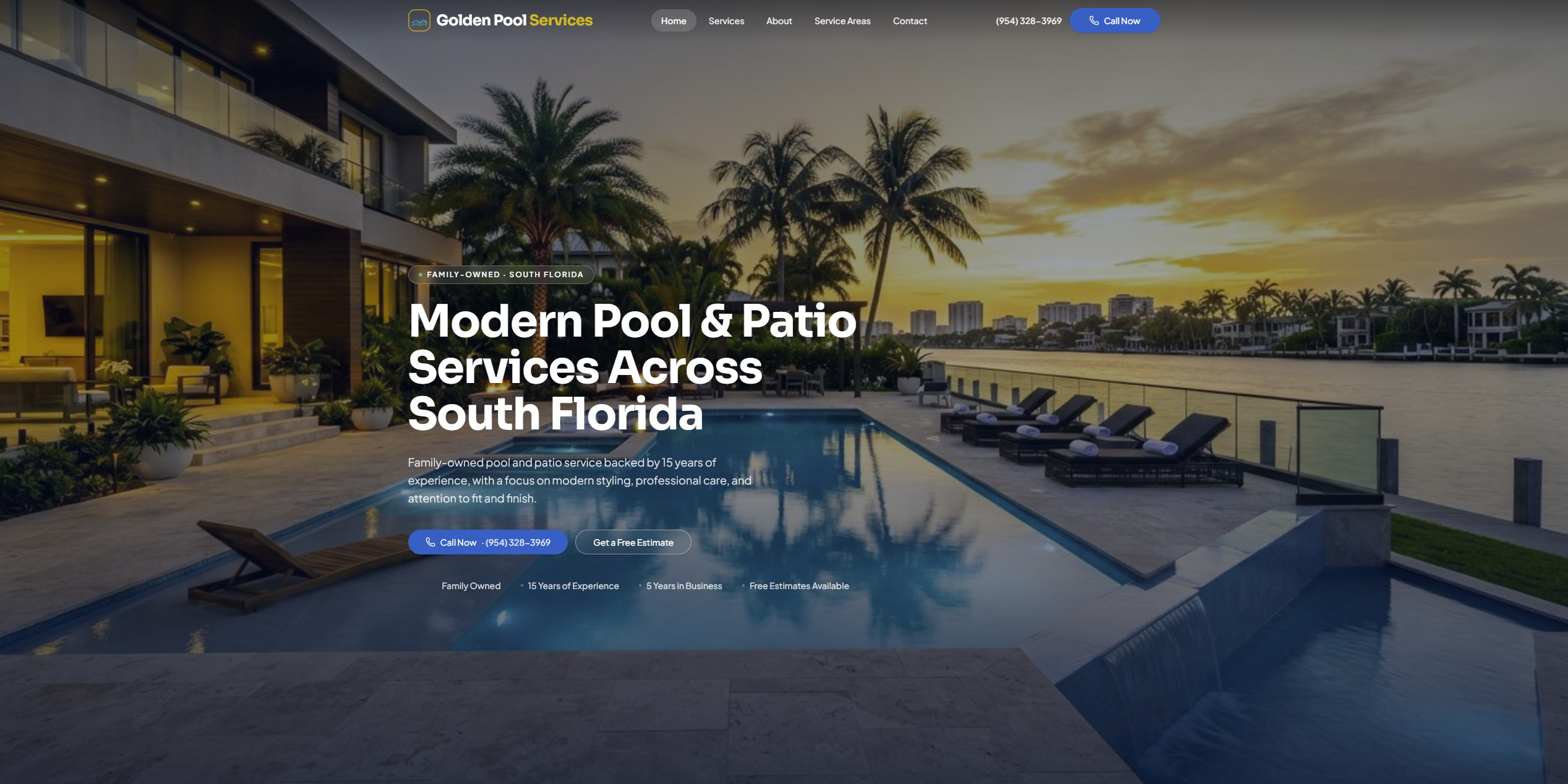 Pool & Patio website concept