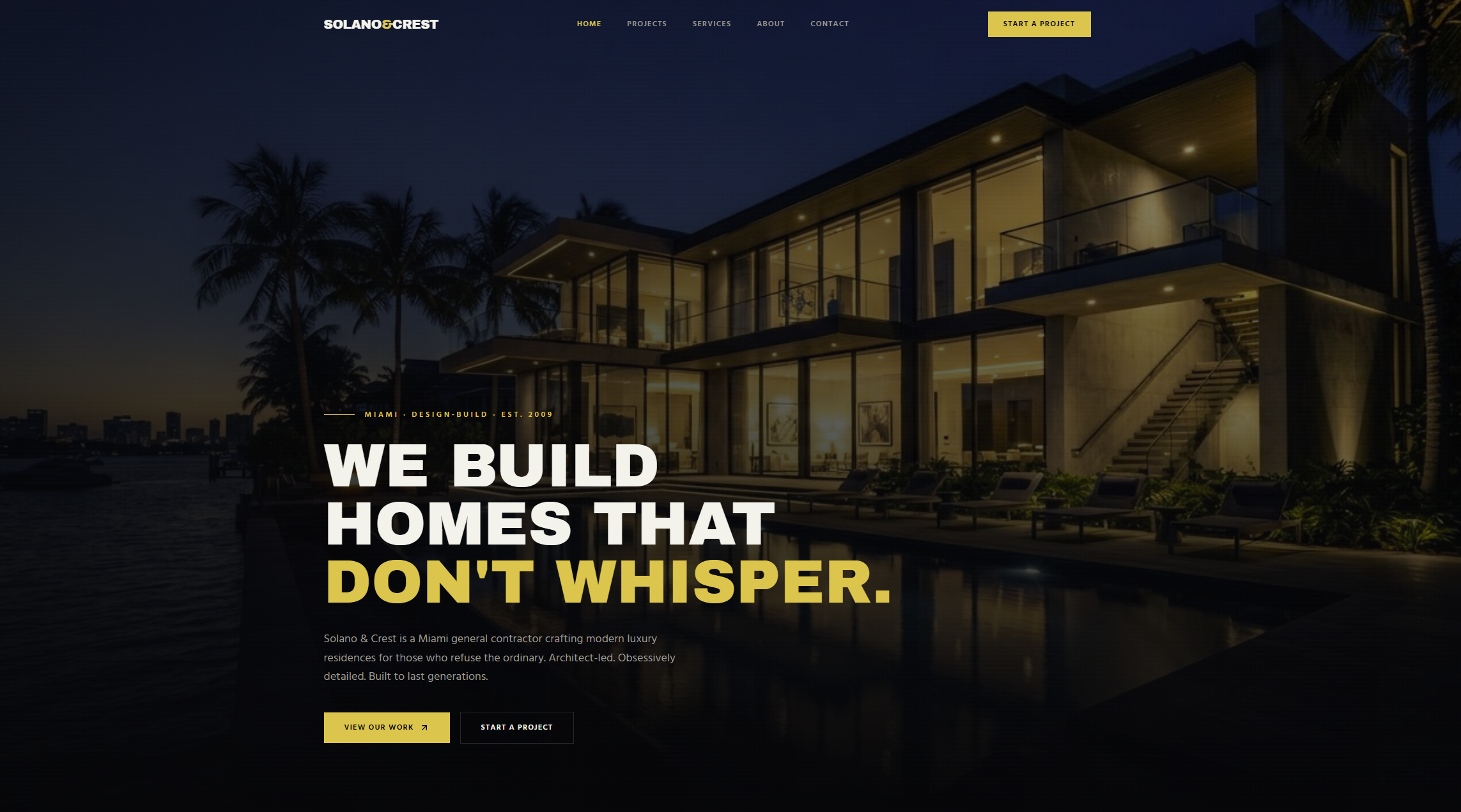 Luxury Home Builders website concept